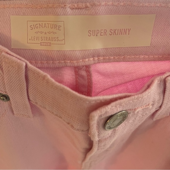 Levi's Signature Super Skinny Pink Kids Jeans Size 14 NWT - Picture 7 of 9